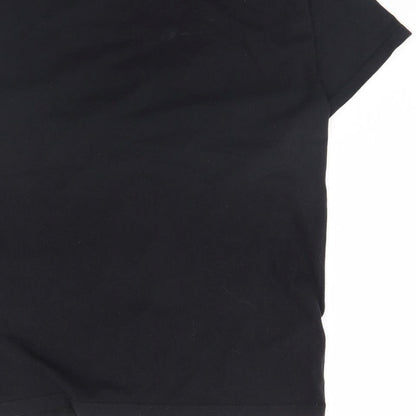 Womens UK Size S Fruit of the Loom Black Basic T-Shirt