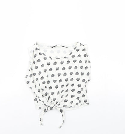 New Look Girls White Spotted  Basic Tank Size 9 Years