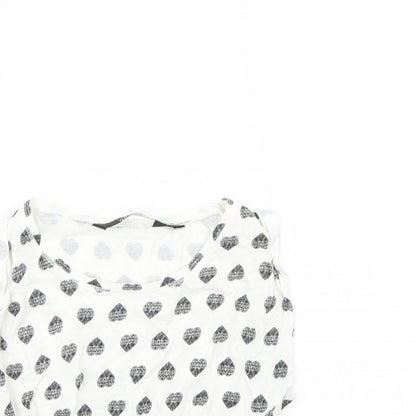 New Look Girls White Spotted  Basic Tank Size 9 Years