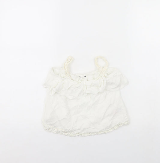 Primark Girls White   Basic Tank Size 8 Years