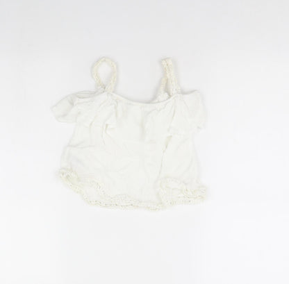Primark Girls White   Basic Tank Size 8 Years