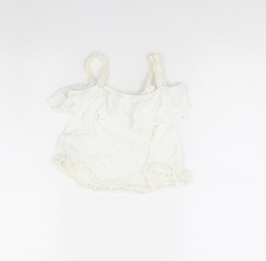 Primark Girls White   Basic Tank Size 8 Years