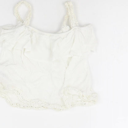 Primark Girls White   Basic Tank Size 8 Years
