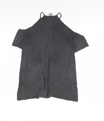 Womens UK Size S Zara Grey Basic Blouse