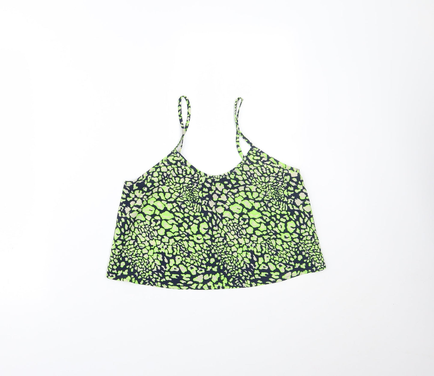 Womens UK Size 8 Topshop Green Cropped Tank