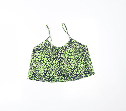 Womens UK Size 8 Topshop Green Cropped Tank