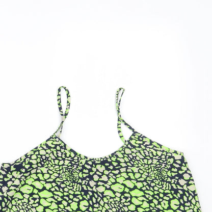 Womens UK Size 8 Topshop Green Cropped Tank