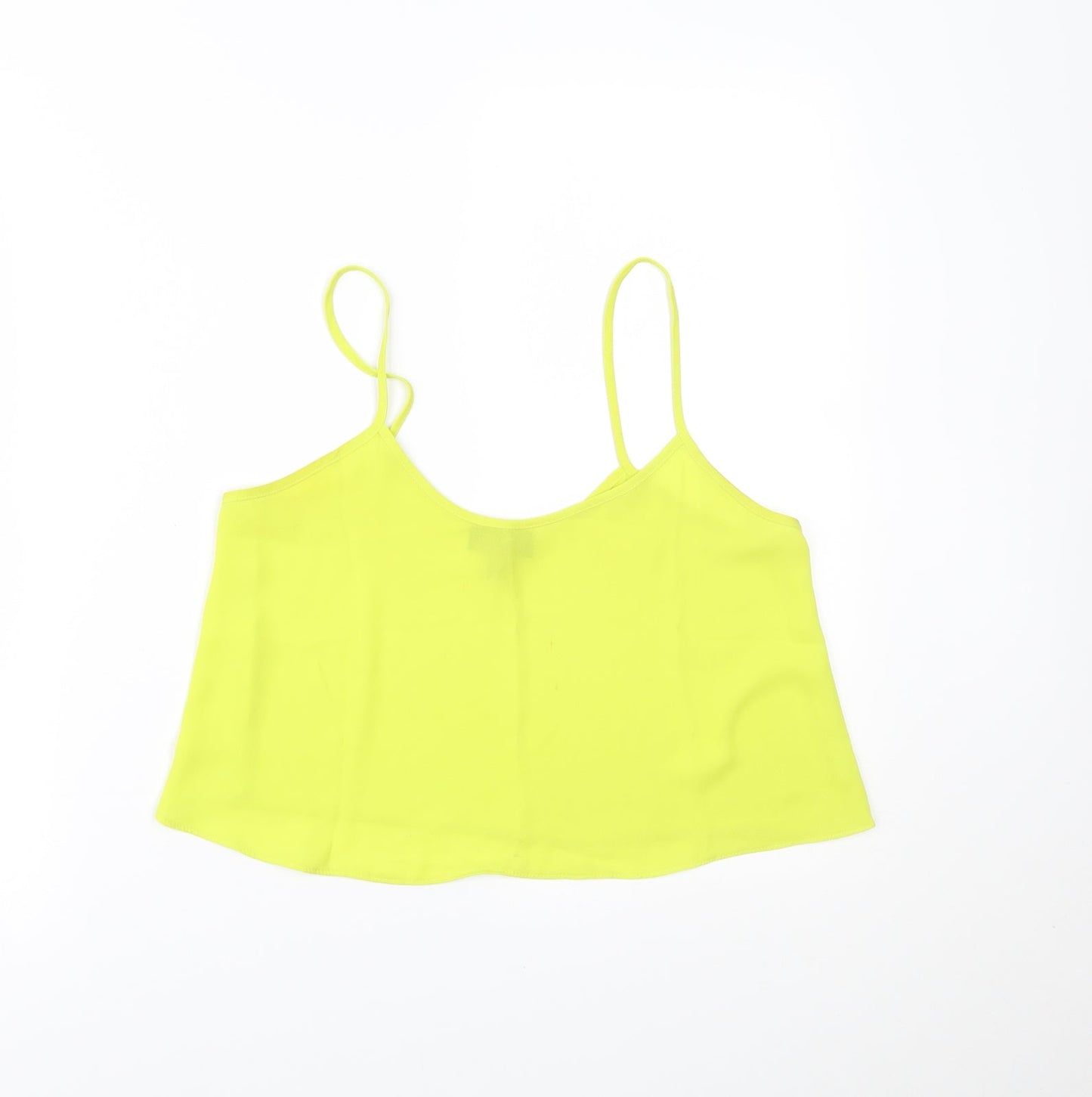 Womens UK Size 8 Topshop Yellow Cropped T-Shirt