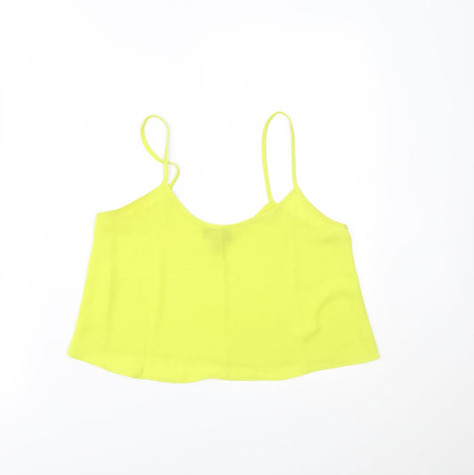 Womens UK Size 8 Topshop Yellow Cropped T-Shirt