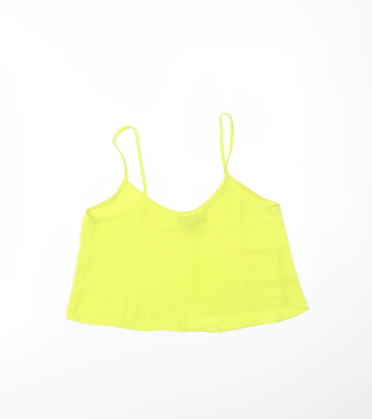 Womens UK Size 8 Topshop Yellow Cropped T-Shirt