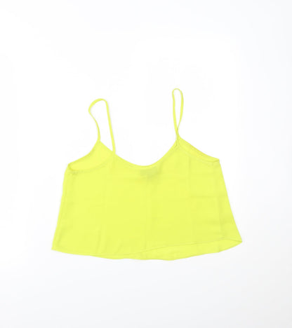 Womens UK Size 8 Topshop Yellow Cropped T-Shirt