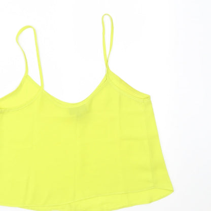 Womens UK Size 8 Topshop Yellow Cropped T-Shirt