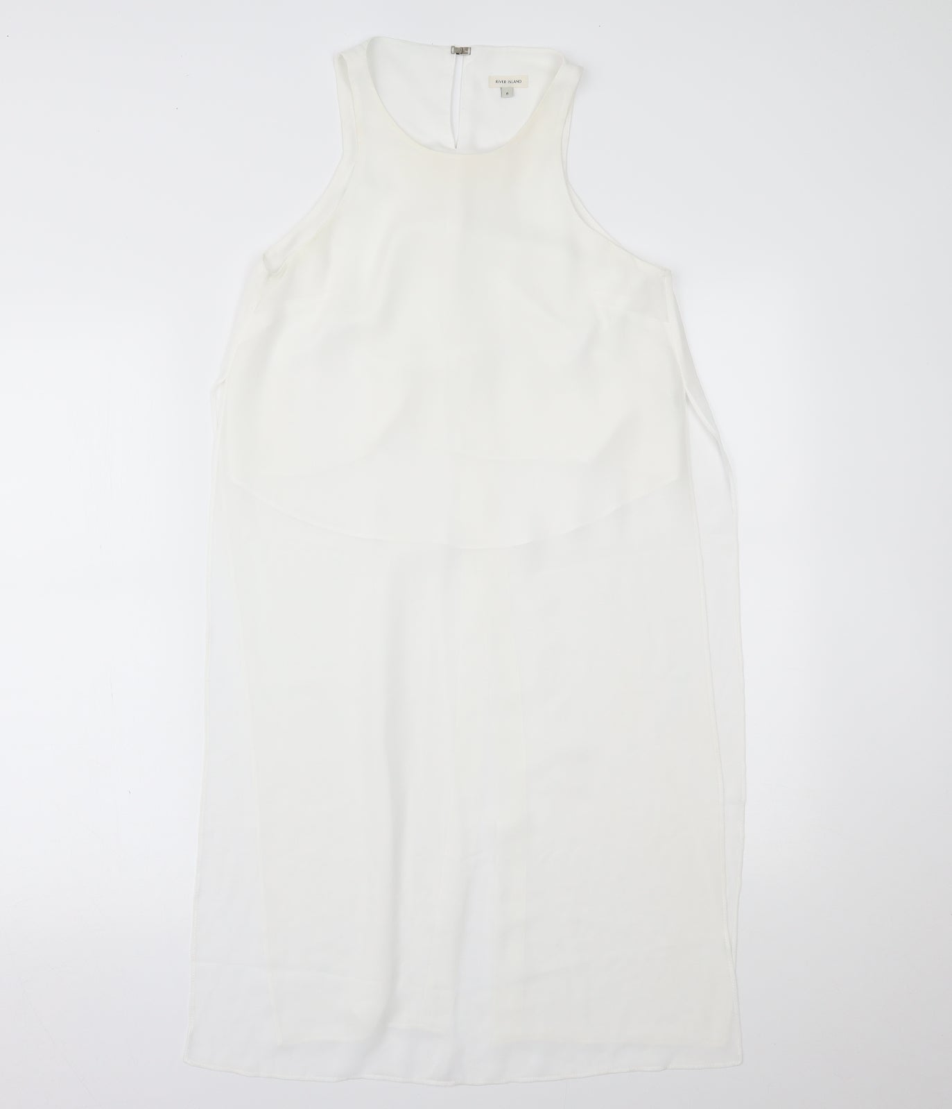 Womens UK Size 6 River Island White Basic Tank