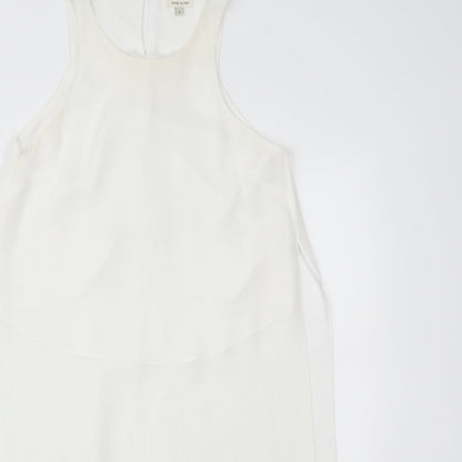 Womens UK Size 6 River Island White Basic Tank