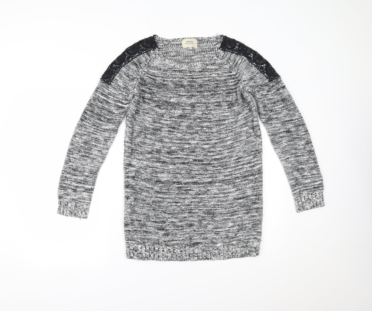 Womens UK Size 10 Papaya Grey Pullover Jumper
