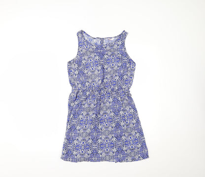 Papaya Womens Blue Floral  Fit & Flare  Size 10