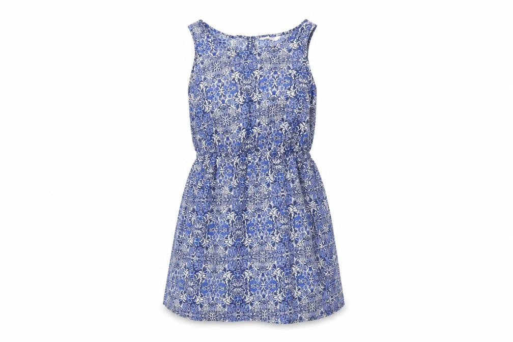 Papaya Womens Blue Floral  Fit & Flare  Size 10