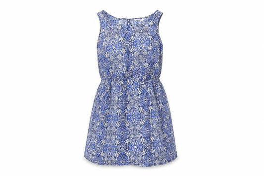 Front view of Papaya women’s blue floral fit & flare, size UK 10
