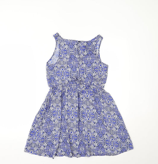 Papaya Womens Blue Floral  Fit & Flare  Size 10