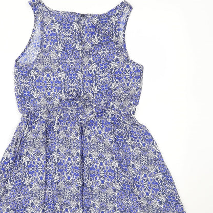 Papaya Womens Blue Floral  Fit & Flare  Size 10