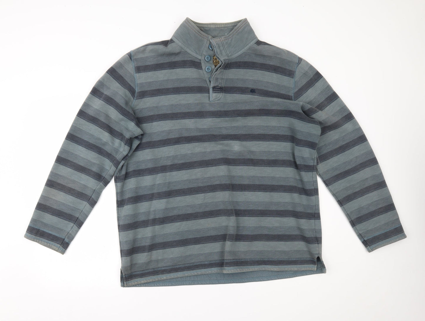 Marks and Spencer Mens Blue Striped  Pullover Jumper Size XL