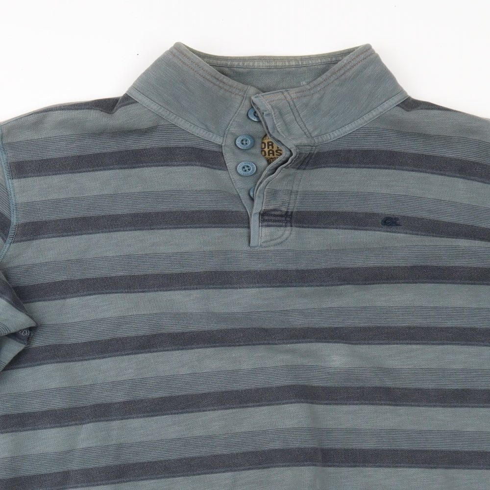 Marks and Spencer Mens Blue Striped  Pullover Jumper Size XL