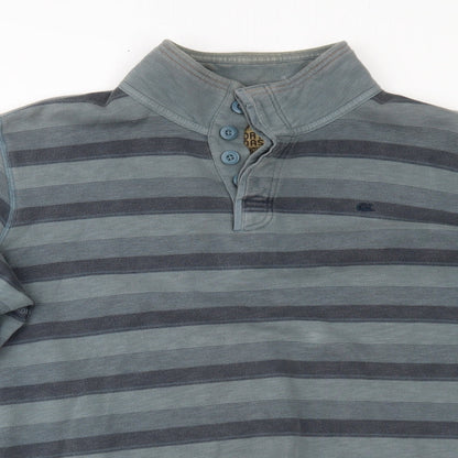 Marks and Spencer Mens Blue Striped  Pullover Jumper Size XL