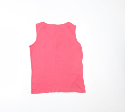 Womens UK Size 14 Casual Collection Pink Basic Tank