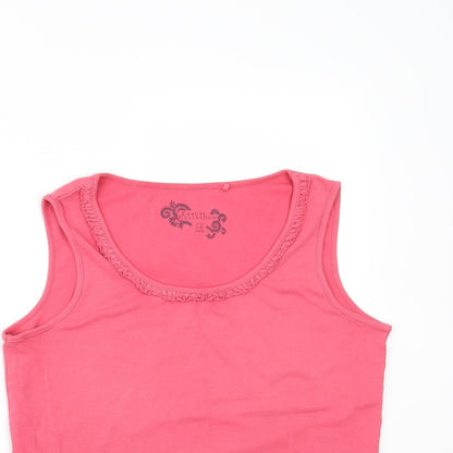Womens UK Size 14 Casual Collection Pink Basic Tank
