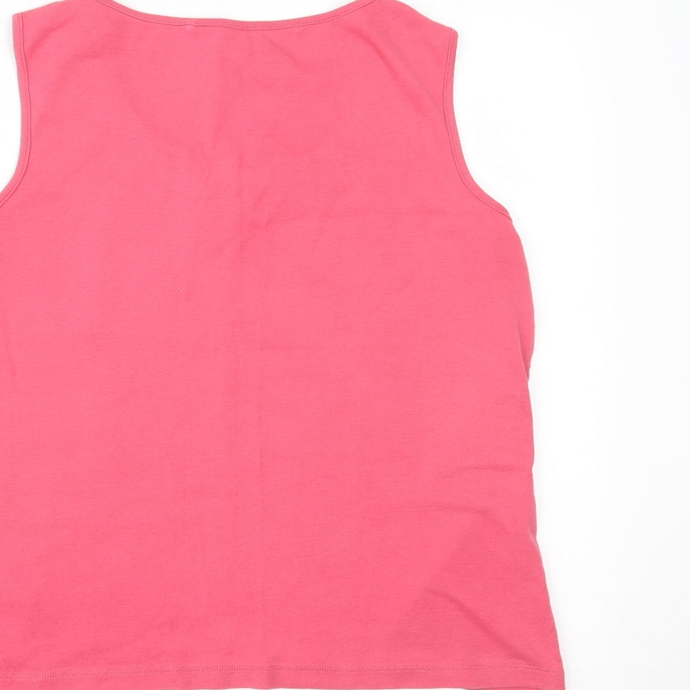 Womens UK Size 14 Casual Collection Pink Basic Tank