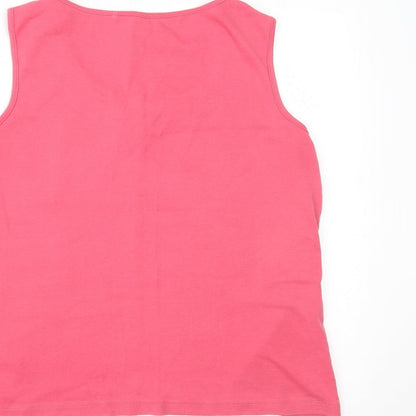 Womens UK Size 14 Casual Collection Pink Basic Tank
