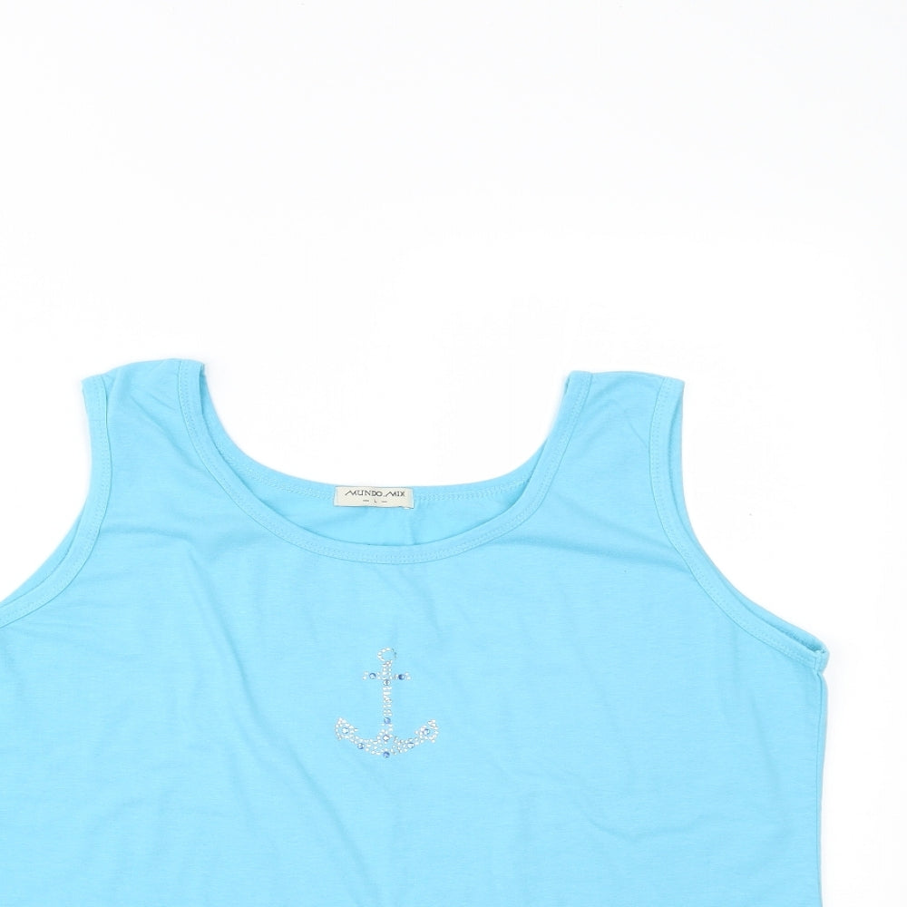 Mundo Mix Womens Blue   Basic Tank Size L