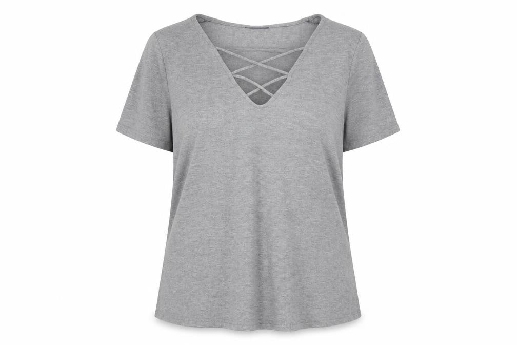 Womens UK Size 12 Topshop Grey Basic T-Shirt