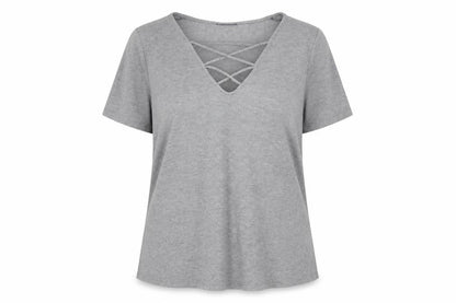 Womens UK Size 12 Topshop Grey Basic T-Shirt