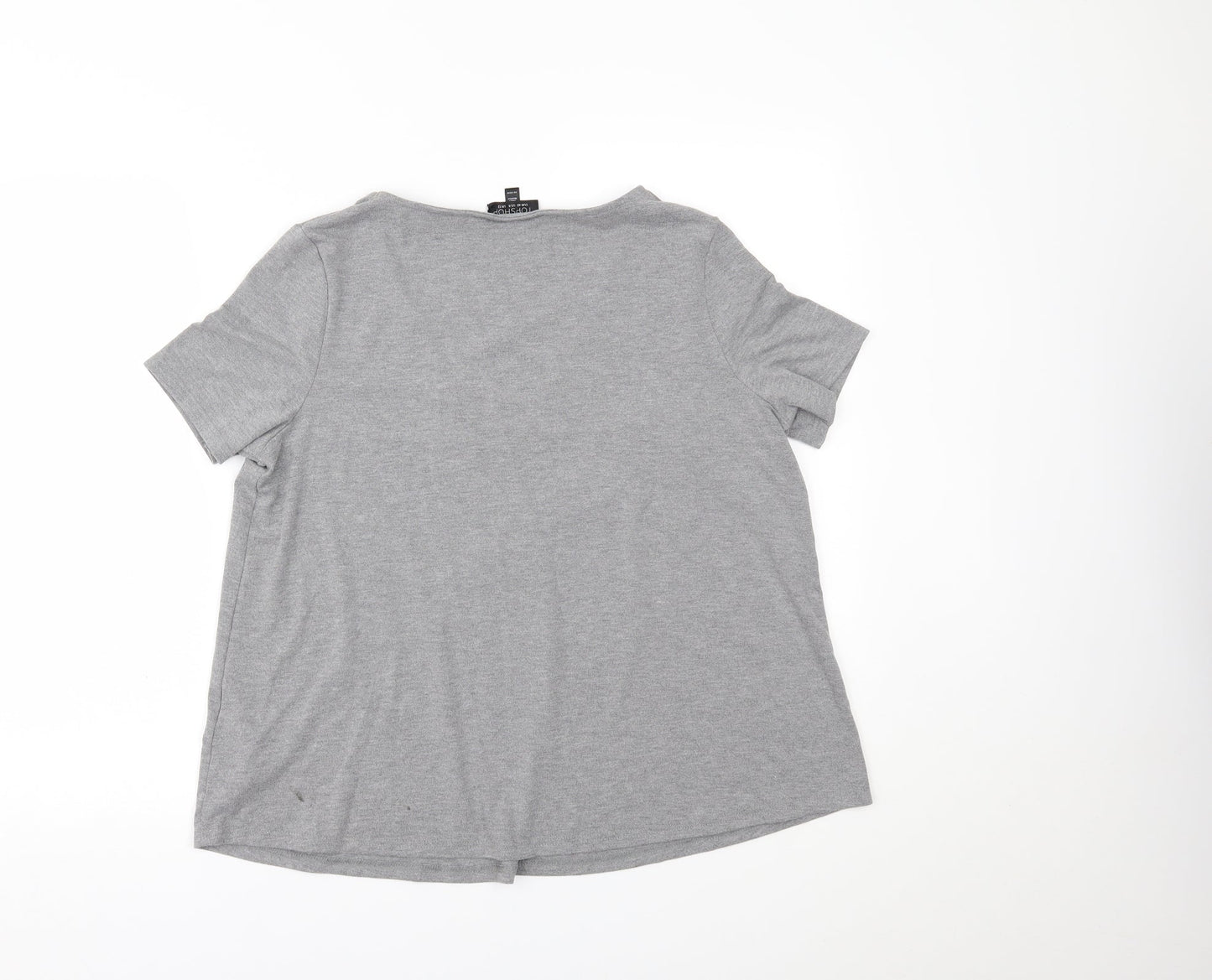 Womens UK Size 12 Topshop Grey Basic T-Shirt