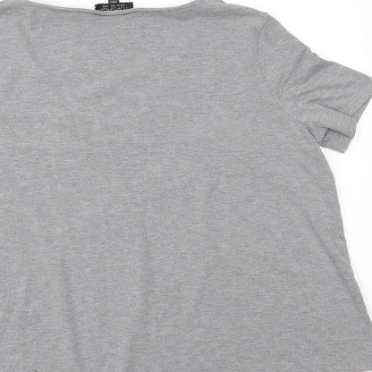 Womens UK Size 12 Topshop Grey Basic T-Shirt