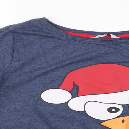 Peacocks Mens Blue Geometric  Pullover Jumper Size S  - Christmas