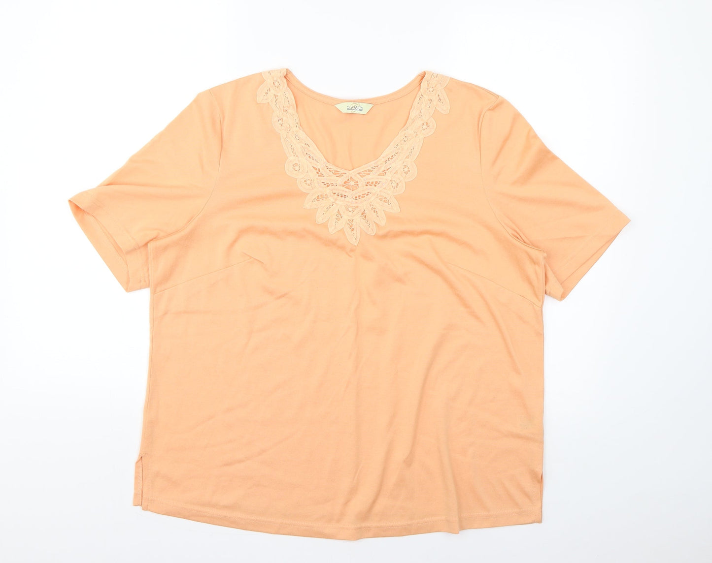 Classics Womens Orange   Basic T-Shirt Size 16