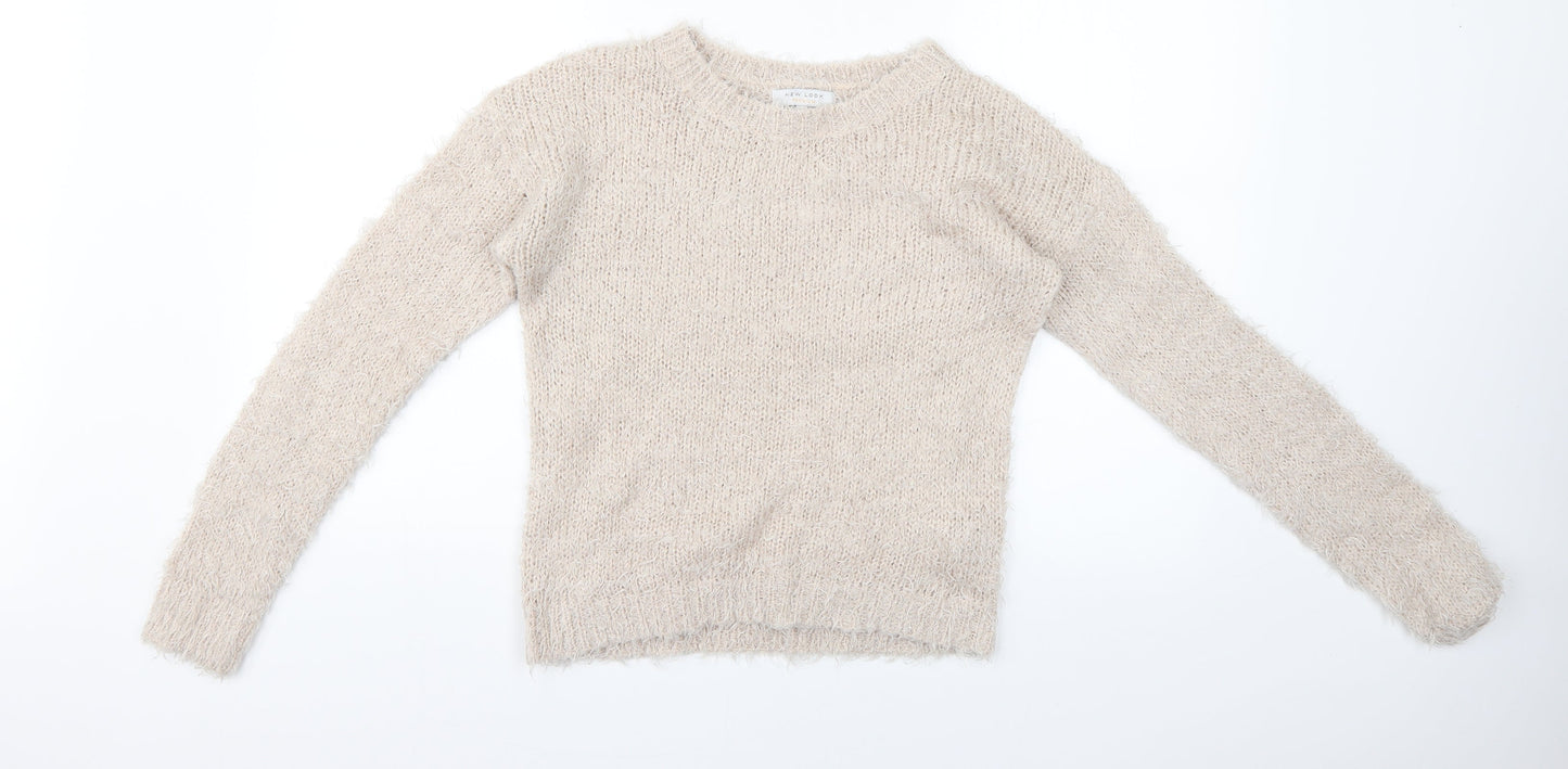 Womens UK Size 10 New Look Beige Pullover Jumper