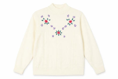 rose pearl Womens Yellow Floral  Pullover Jumper Size 10