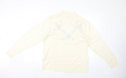 rose pearl Womens Yellow Floral  Pullover Jumper Size 10