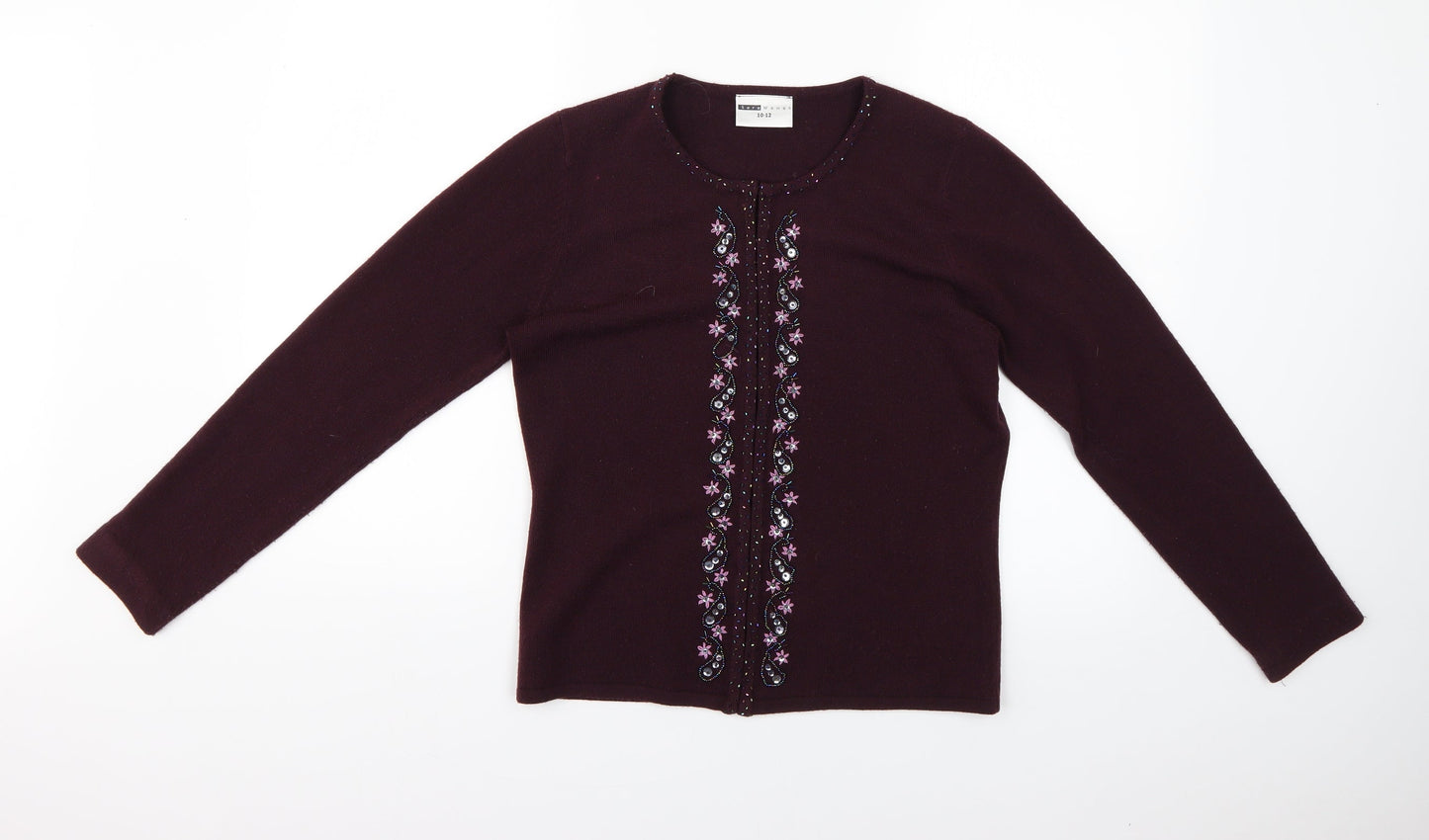 Womens UK Size 10 Sara Purple Cardigan Jumper