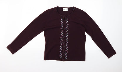 Womens UK Size 10 Sara Purple Cardigan Jumper