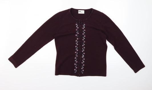 Womens UK Size 10 Sara Purple Cardigan Jumper