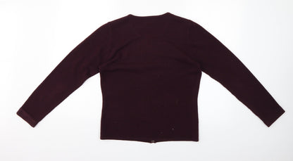 Womens UK Size 10 Sara Purple Cardigan Jumper