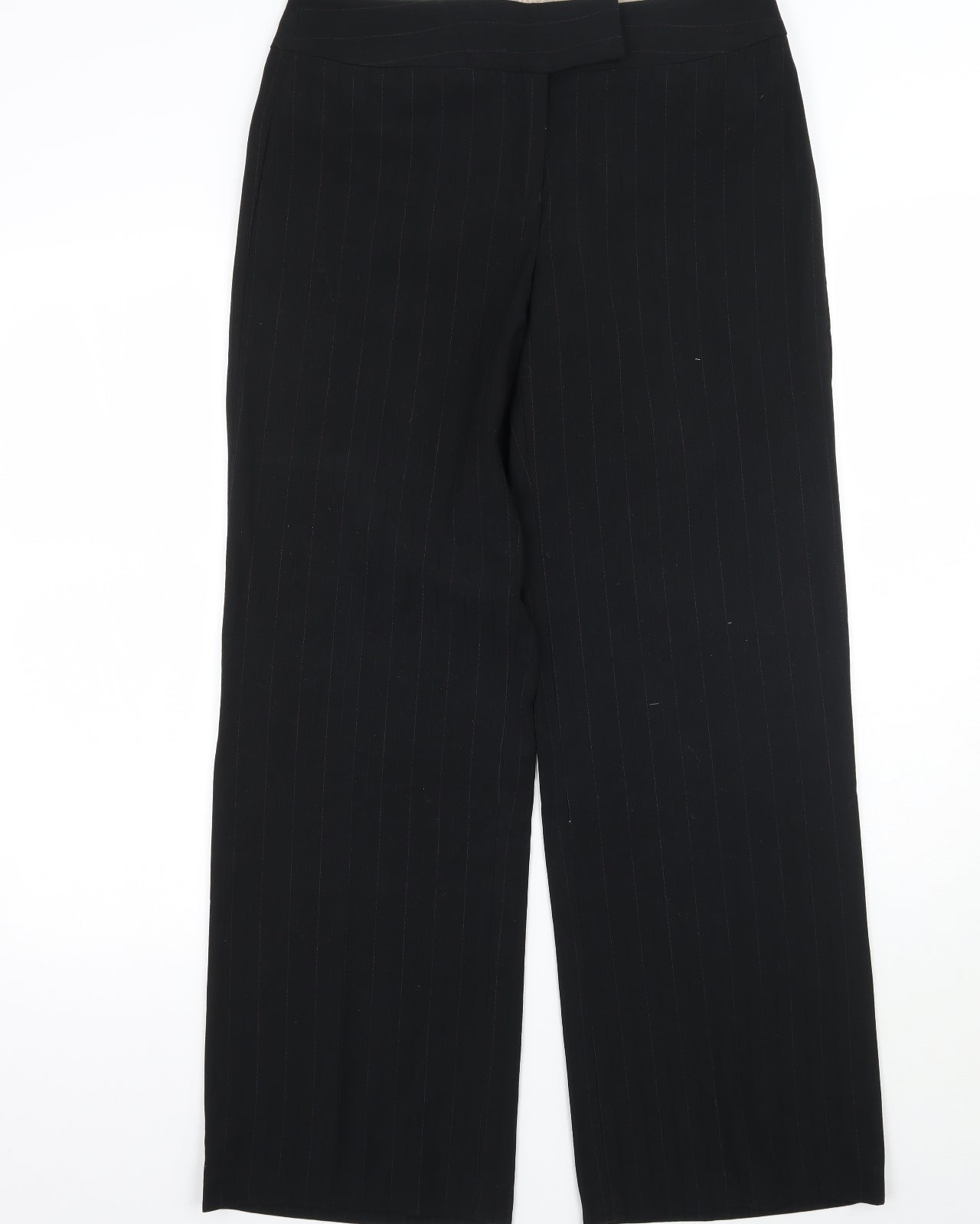 Womens UK Size 10 M&Co Regular Fit  Black Trousers