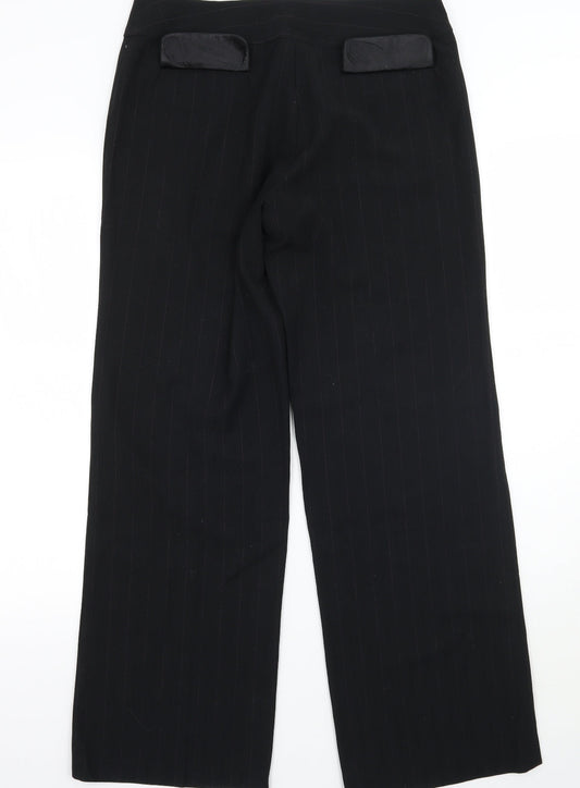 Womens UK Size 10 M&Co Regular Fit  Black Trousers