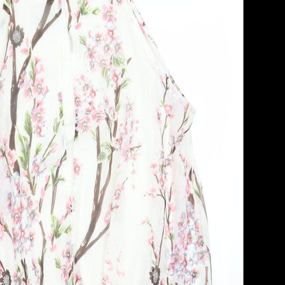 Preworn Womens White Floral  A-Line  Size 3XL