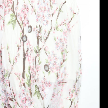 Preworn Womens White Floral  A-Line  Size 3XL
