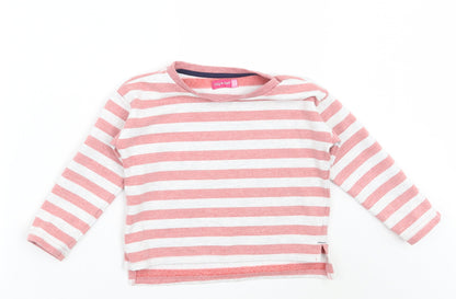 Lily & dan  Boys White Striped  Pullover Jumper Size 5-6 Years
